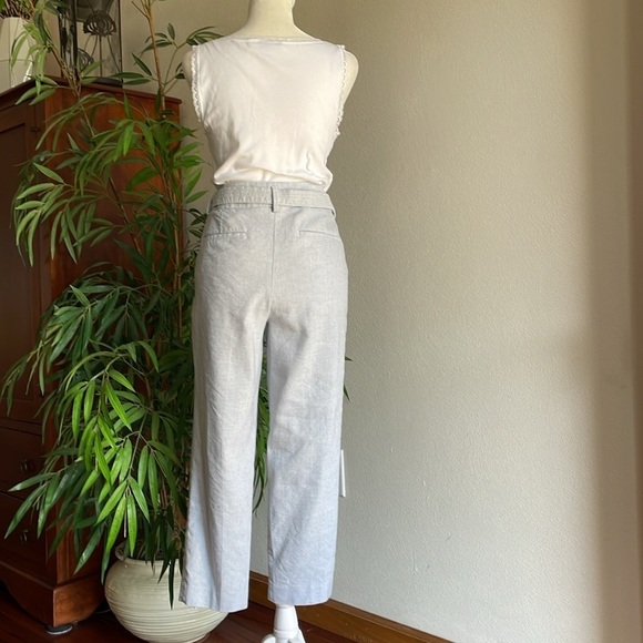 Loft Ankle Pants Women’s 10 Petite Blue Tie Waist Detail Pockets Petite  Spring - Picture 3 of 11